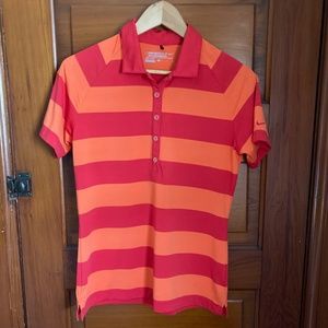 Women Small Striped Nike Dri-Fit Golf Shirt